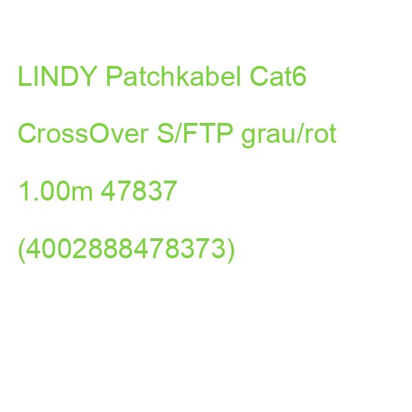 LINDY Patchkabel Cat6 CrossOver S/FTP grau/rot 1.00m 47837 (4002888478373)