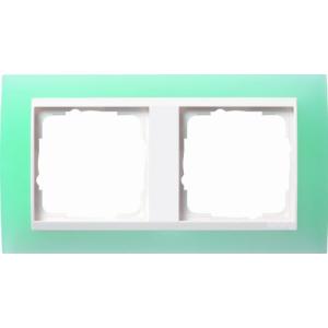 Abdeckrahmen 2fach Mint GIRA weiss-mint 0212395 (4010337074441)