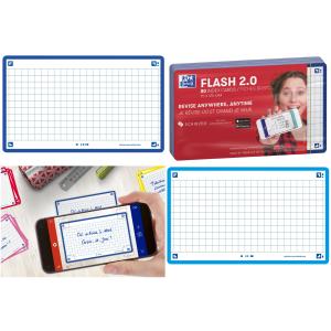 80 Oxford Karteikarten Flash 2.0 Din A7 Weiß, Grün Blanko 400133896 (3020120152837)