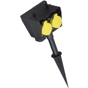 Bachmann Gartensteckdose IP44 mit Erdspieß und 2 schutzkontakt-Steckdosen 394.180 (4016514000586)
