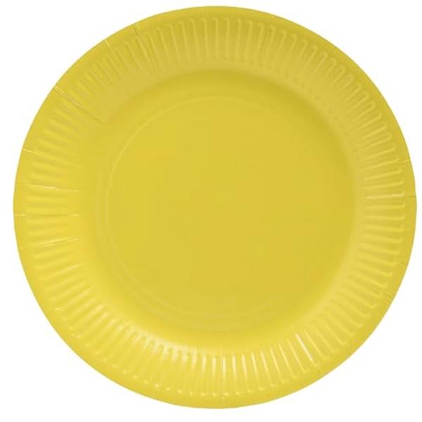 Papp-Teller, rund, 230 mm, gelb PROnappe 79219I (3281510792198)