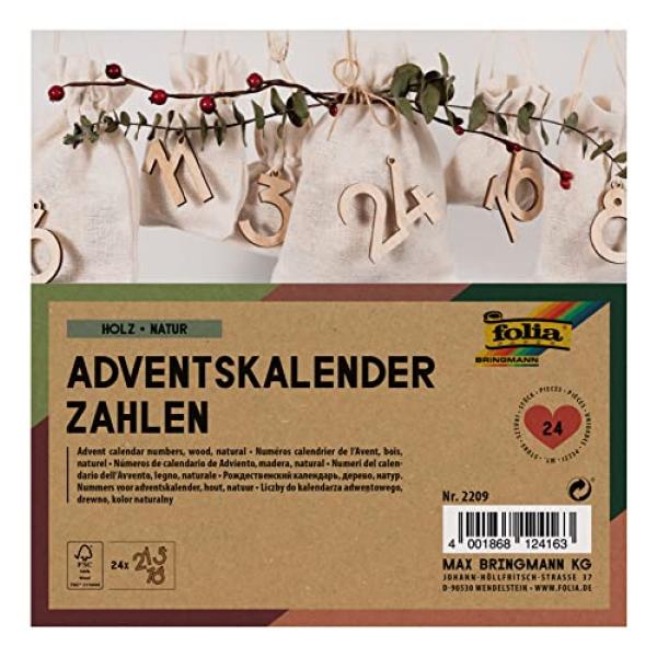 Folia Adventskalenderzahlen Natur 2209 (4001868124163)