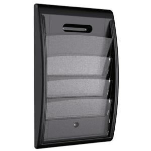 Wand-Prospekthalter Quick fit, 4 Fächer, schwarz PAPERFLOW 4060.01 (3660141133370)