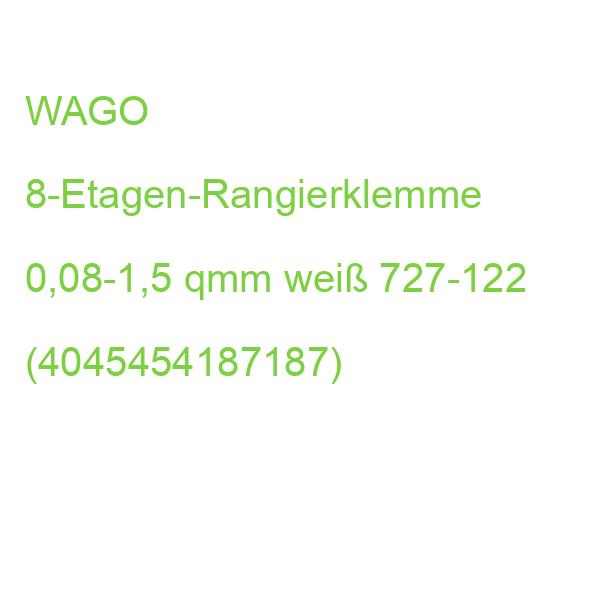 WAGO 8-Etagen-Rangierklemme,ohneRasthaken, ein Potential je Ebene,weiß 727-122 (4045454187187)