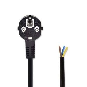 Stromkabel | Schutzkontaktstecker | Open | Gerade | Gerade | Vernickelt | 1.80 m | Rund | Neopren | Schwarz | Umschlag