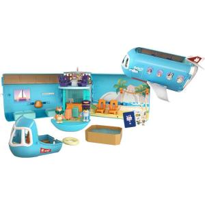 Moose Toys Bluey Holiday 3in1 Set Airplane, Boat Hotel 17670 (0630996176702)