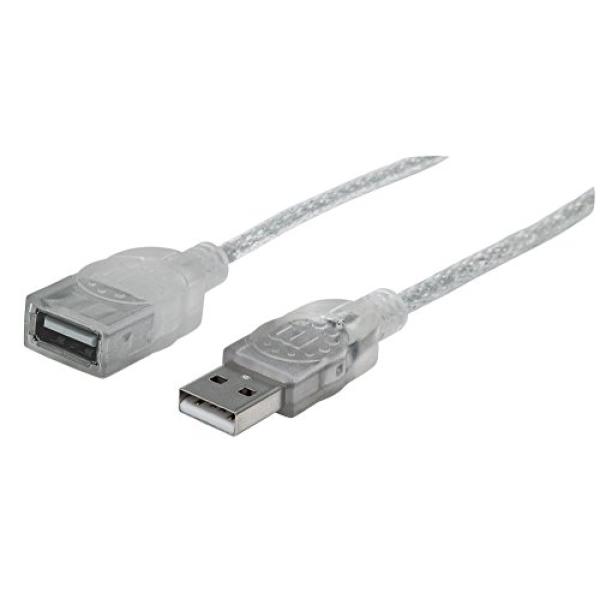 MANHATTAN Hi-Speed USB 2.0 Verlängerungskabel USB 2.0 Typ A Stecker - Typ A Buchse 480 Mbps 1,8m Silber 336314 (07666233