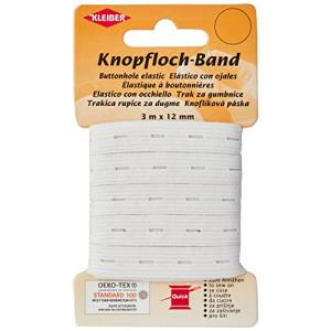 Knopflochband, 12 mm x 3 m, weiß KLEIBER 71091 (4009691710911)