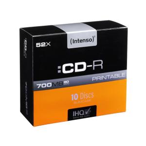 INTENSO CDR80 700MB 52x IW (10) SC 1801622 Slim Case inkjet printable