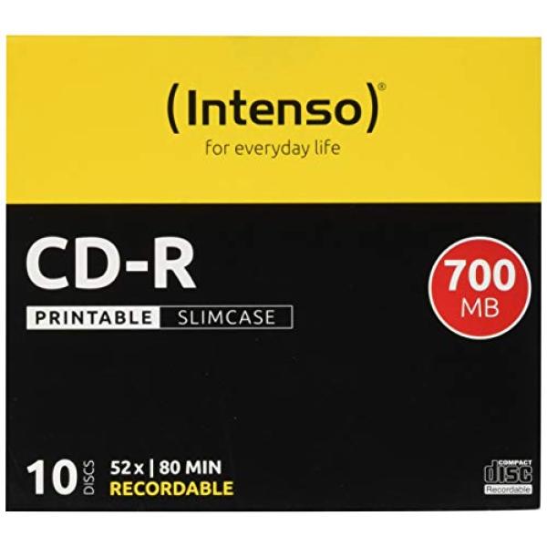 INTENSO CDR80 700MB 52x IW (10) SC 1801622 Slim Case inkjet printable