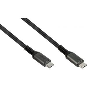 GoodConnections USB-C 2.0 (ST-ST) 0,5m Anschlusskabel Textilmantel 240W Anthrazit 2240-CCT005A