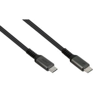 GoodConnections USB-C 2.0 (ST-ST) 1m Anschlusskabel Textilmantel 240W Anthrazit 2240-CCT010A