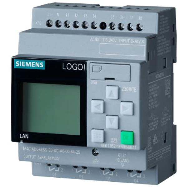 6ED1052-1FB08-0BA2 LOGO! 230RCE SIEMENS 230RCE,Logikmodul, Displ. SV/E/A 6ED10521FB080BA2 (4034106034436)