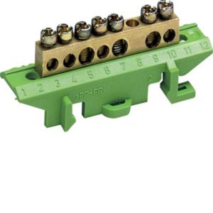 Messingklemme PE 7 Klemmstellen HAGER PE-SCHUTZLEITERKLEMME KM07E (3250613831066)