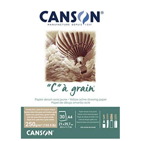Zeichenpapierblock 'C' a grain Couleur, ocker meliert CANSON C400110397 (3148950021458)