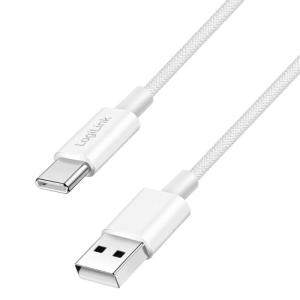 USB 2.0 Kabel, USB-A - USB-C Stecker, 0, 5 m, weiß LogiLink CU0320 (4052792077780)