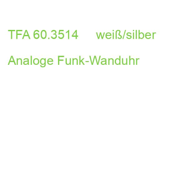 TFA 60.3514 weiß/silber Analoge Funk-Wanduhr