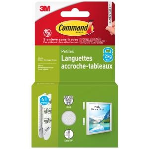 3M Bilder-Montagestreifen Strips, Größe: S, weiß Command 17202WHI-4-FGN (4064035176686)