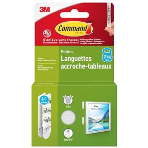 3M Bilder-Montagestreifen Strips, Größe: S, weiß Command 17202WHI-4-FGN (4064035176686)