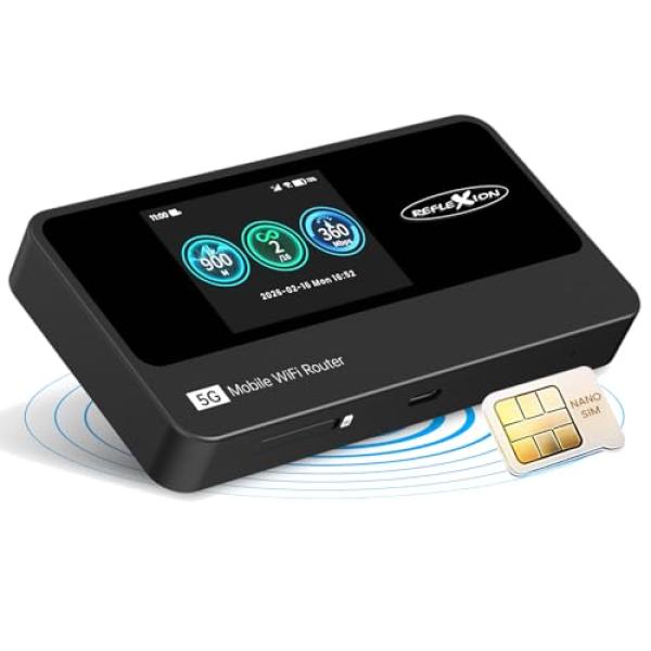 Reflexion 5GConnect mobiler 5G Router TFT-Display,DualBandWifi,bis z.16 Geräte 5GConnect schwarz (4260664982616)