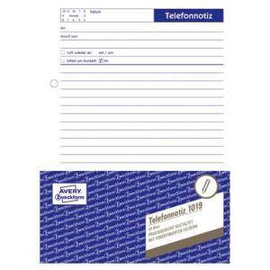 Telefonnotiz DIN A5, vorgelocht 50 Blatt weiß AVERY ZWECKFORM 1019 (4004182010198)