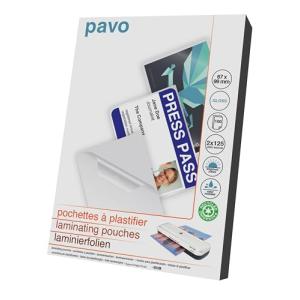 Laminierfolientasche, 67 x 99 mm, glänzend, 250 mic pavo 8005994 (8717448005994)