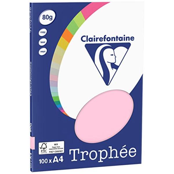 Clairefontaine Kopierpapier Trophee Rosa Din A4 80 G/qm 100 Blatt 4103C (3329680410303)