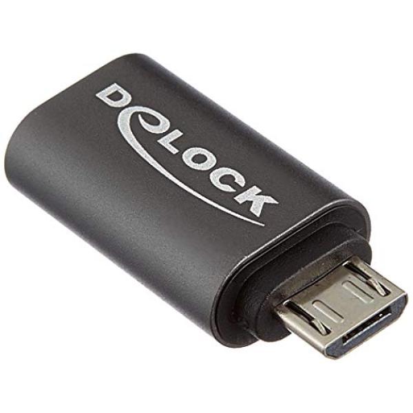 USB 2.0 Adapter, Micro-USB Stecker > USB-C Buchse (anthrazit) 65927 (4043619659272)
