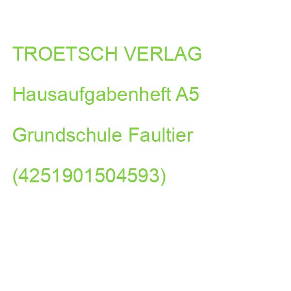 TROETSCH TRÖTSCH Hausaufgabenheft Faultier für die Grundschule DIN A5 (4251901504593)