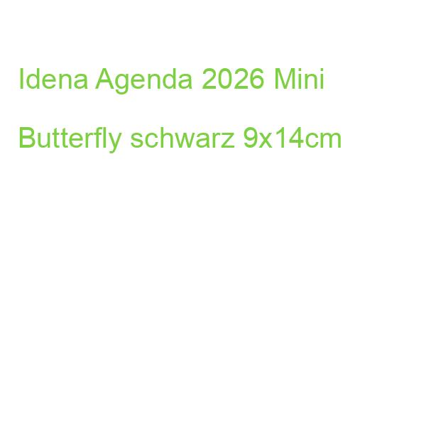Idena Agenda 2026 Mini Butterfly schwarz 9x14cm