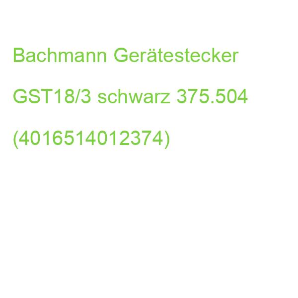 Bachmann Gerätestecker GST18/3 schwarz 375.504 (4049088130182)