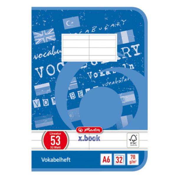 Vokabelheft x.book, DIN A6, 2-spaltig, 32 Blatt herlitz 300004542 (4008110413686)