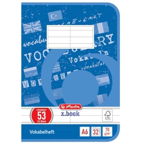 Vokabelheft x.book, DIN A6, 2-spaltig, 32 Blatt herlitz 300004542 (4008110413686)