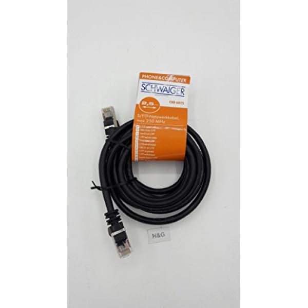 Schwaiger CAT 6 Netzwerkkabel S/FTP 2,5m Schwarz CKB6025053 (4004005019520)