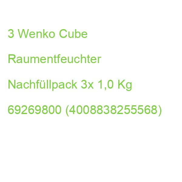 3 Wenko Cube Raumentfeuchter Nachfüllpack 3x 1,0 Kg 69269800 (4008838255568)