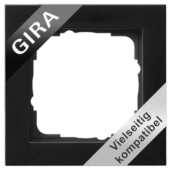 Abdeckrahmen 1f E2 Schwarz m GIRA 021109 (4010337036739)