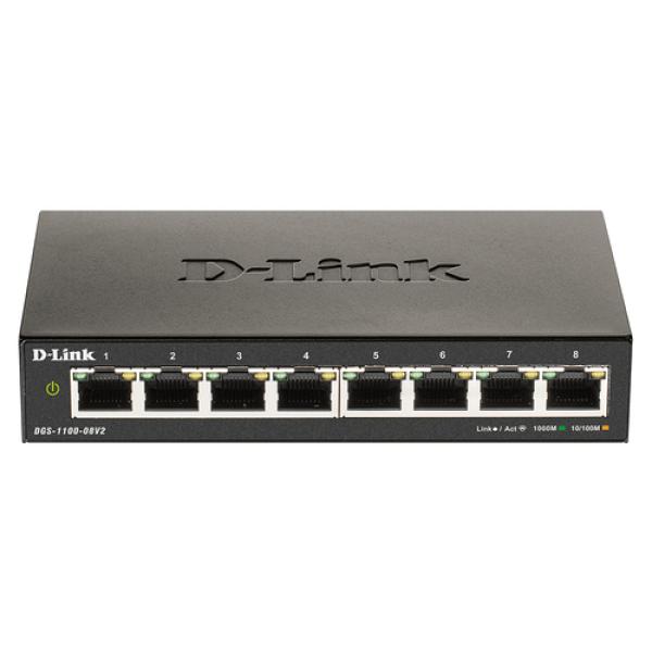 D-Link DGS-1100-08V2/E 8-Port Layer2 Gigabit Smart Sw