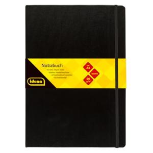 Idena Notizbuch 80g/m² blanko schwarz DIN A4 192 Seiten