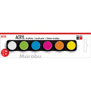 Marabu Acrylfarben Set Neon 6x3,5ml