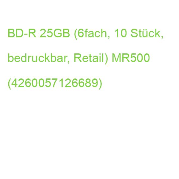 BD-R 25GB (6fach, 10 Stück, bedruckbar, Retail) MR500 (4260057126689)