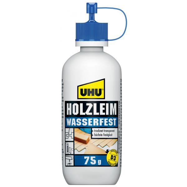 Holzleim wasserfest D3, lösemittelfrei, 75 g Flasche UHU 48510 (4026700485103)