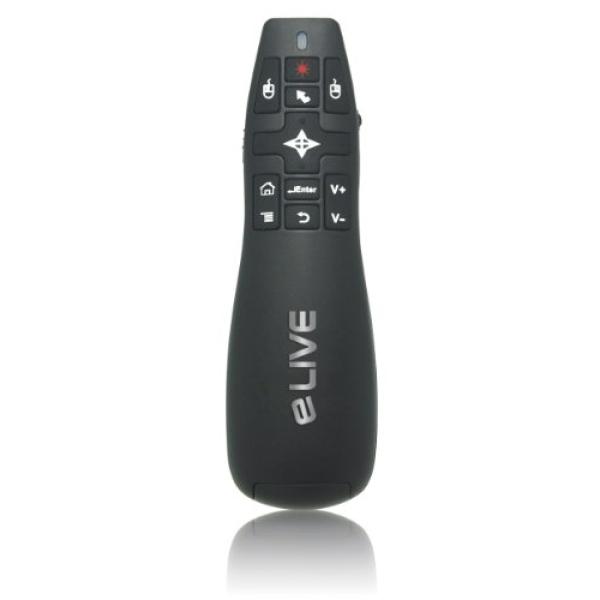 ELIVE Professional Presenter schnurlos mit Air Mouse Funktion 17 Tasten Roter Laser bis 10 Meter Entfernung USB Dongle 2