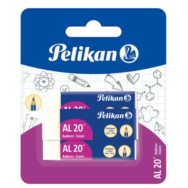 Kunststoff-Radierer AL 20, Blisterkarte Pelikan 100401576 (4012700620118)