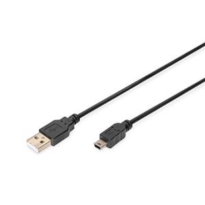 DIGITUS USB 2.0 Anschlusskabel Typ A -mini B St/St 1.0m, sw AK-300130-010-S (4016032336709)