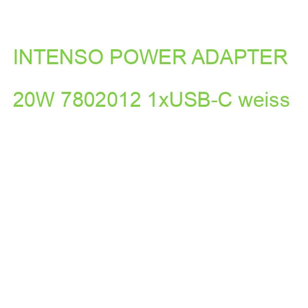 INTENSO POWER ADAPTER 20W 7802012 1xUSB-C weiss