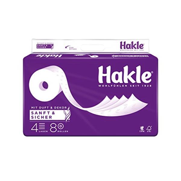 Hakle Toilettenpapier Sanft & Sicher 4-lagig, 8 Rollen 382671 (4260344220144)