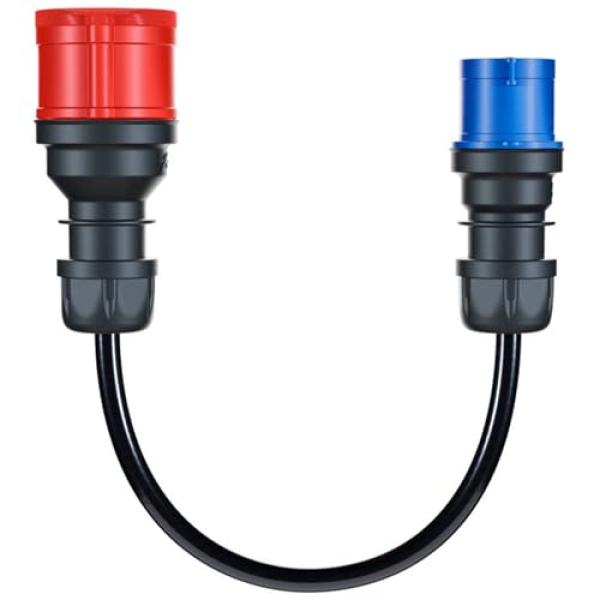 Adapter für Gemini flex 11 kW, CEE rot Drehstrom 16A > CEE blau 16A (schwarz, 30cm) CH-04-31 (9120087411474)