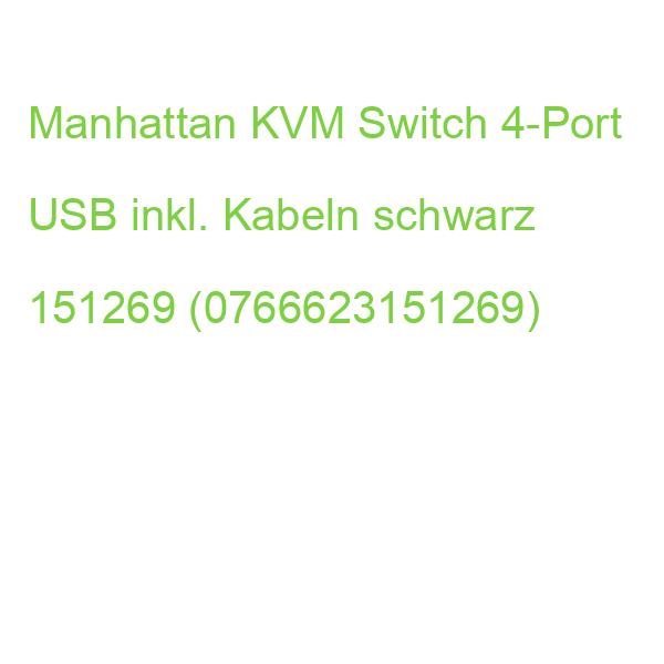 MANHATTAN KVM Switch 4-Port USB inkl. Kabeln schwarz 151269 (0766623151269)