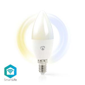 SmartLife-LED-Glühbirne | Wi-Fi | E14 | 470 lm | 4.9 W | Warm bis kühlen weiß | 2700 - 6500 K | Android / IOS | Kerze | 