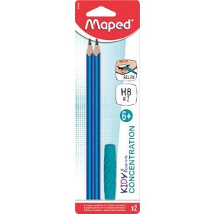 Maped Bleistift HB KIDY learn CONCENTRATION 2 Stück mit Topper
